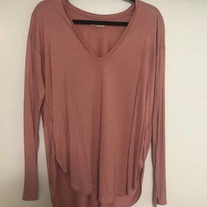 Madewell Anthem V-Neck Pink Longsleeve L